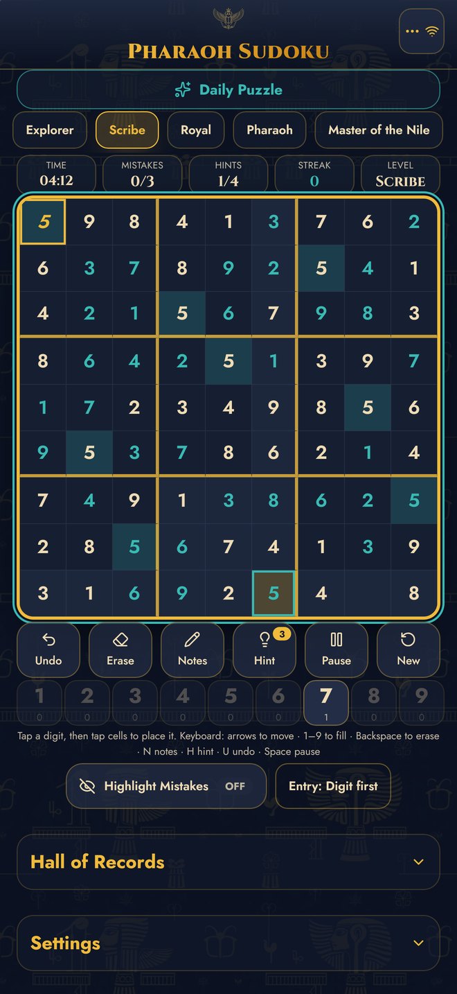 An almost-solved grid with one cell left to finish a clean run.